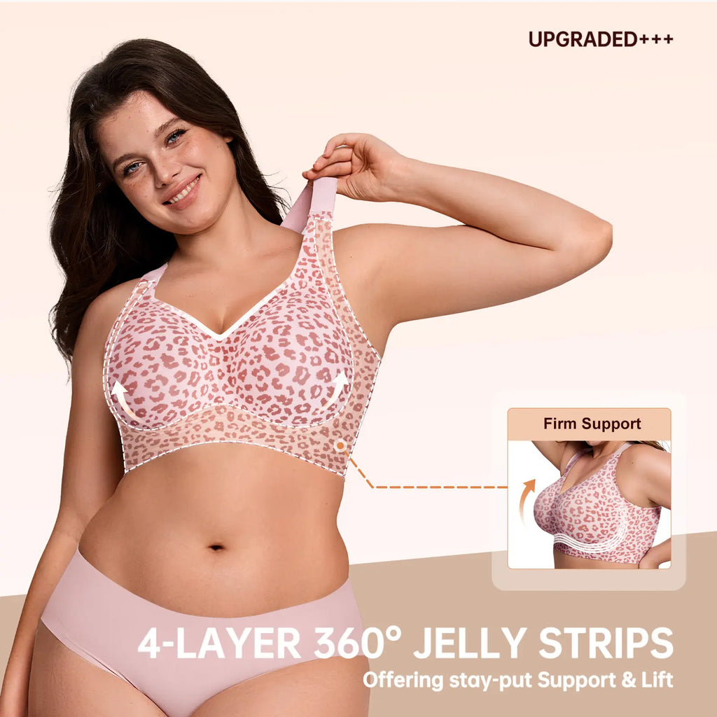 OEAK Women Jelly Bras Wirefree Full Coverage No Underwire Everyday Bras Comfortable Wireless Padded Tshirt Bra #Summervibes