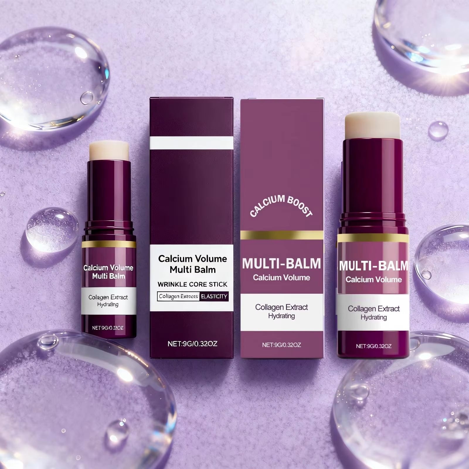Calcium Volume Multi Balm Deep Hydration Face Skin Elasticity Enhanced Puffy Eyes Treatments anti Wrinkle Collagen Balm Stick 9G